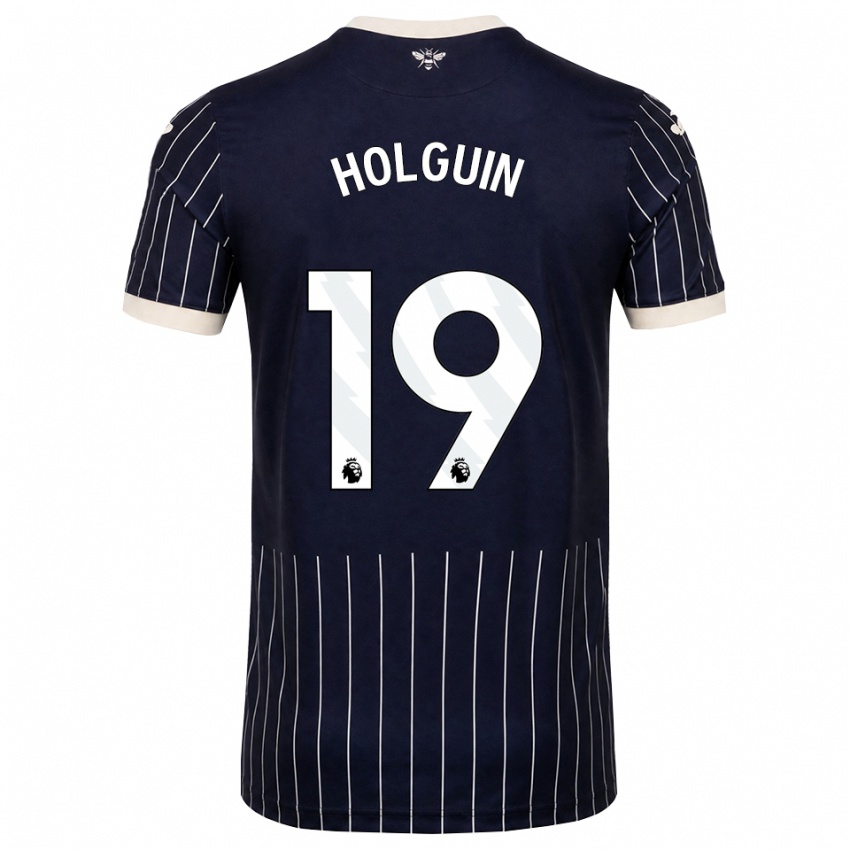 גברים Paula Holguin #19 שחור לבן הרחק ג'רזי 2026/27 חולצה קצרה