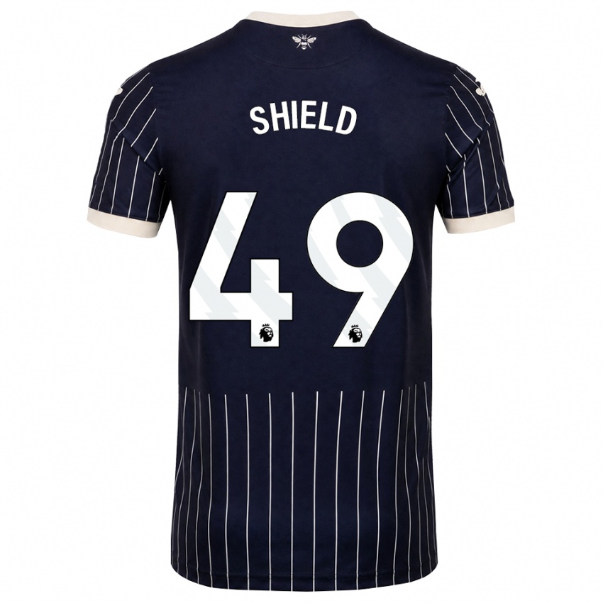 גברים Ollie Shield #49 שחור לבן הרחק ג'רזי 2026/27 חולצה קצרה