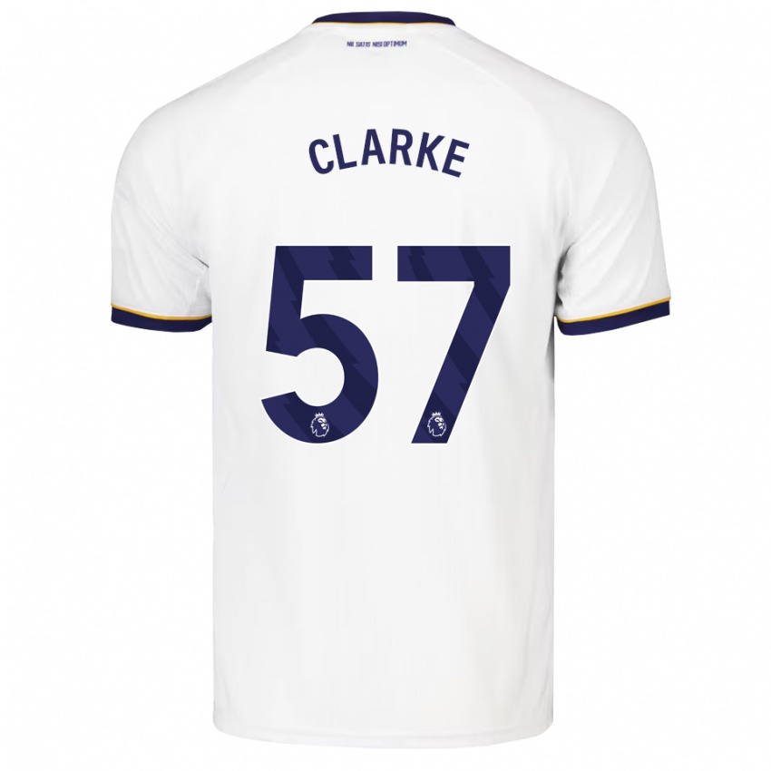 גברים Justin Clarke #57 כחול חצות לבן צהוב הרחק ג'רזי 2026/27 חולצה קצרה