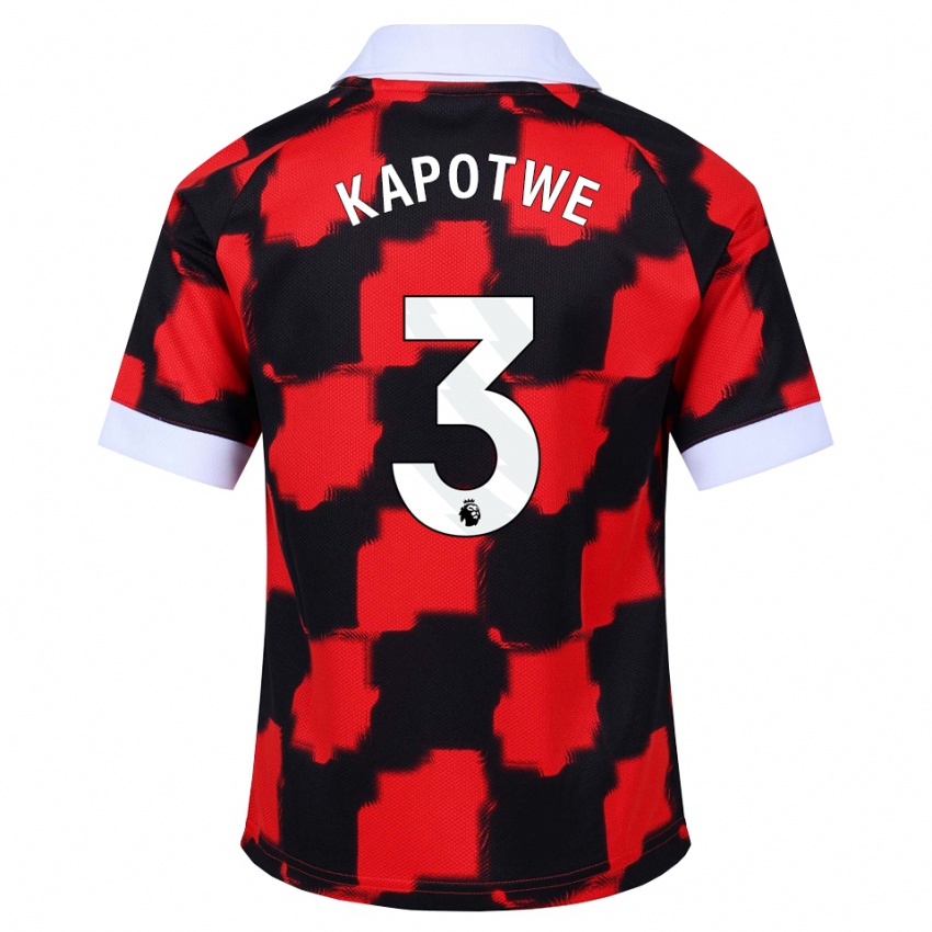 גברים Chase Kapotwe #3 אדום לבן שחור הרחק ג'רזי 2026/27 חולצה קצרה