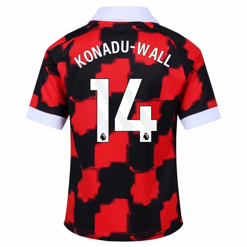 גברים Lewis Konadu-Wall #14 אדום לבן שחור הרחק ג'רזי 2026/27 חולצה קצרה