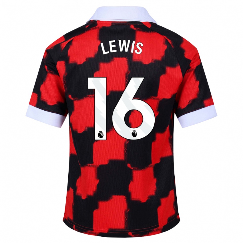 גברים Milla Lewis #16 אדום לבן שחור הרחק ג'רזי 2026/27 חולצה קצרה