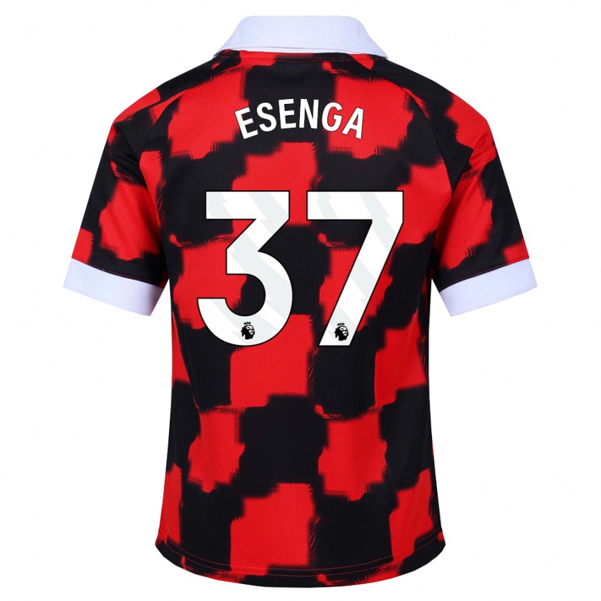 גברים Jonathan Esenga #37 אדום לבן שחור הרחק ג'רזי 2026/27 חולצה קצרה