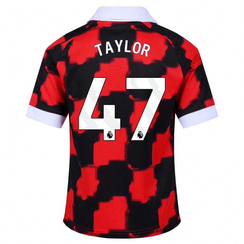 גברים Bo Taylor #47 אדום לבן שחור הרחק ג'רזי 2026/27 חולצה קצרה