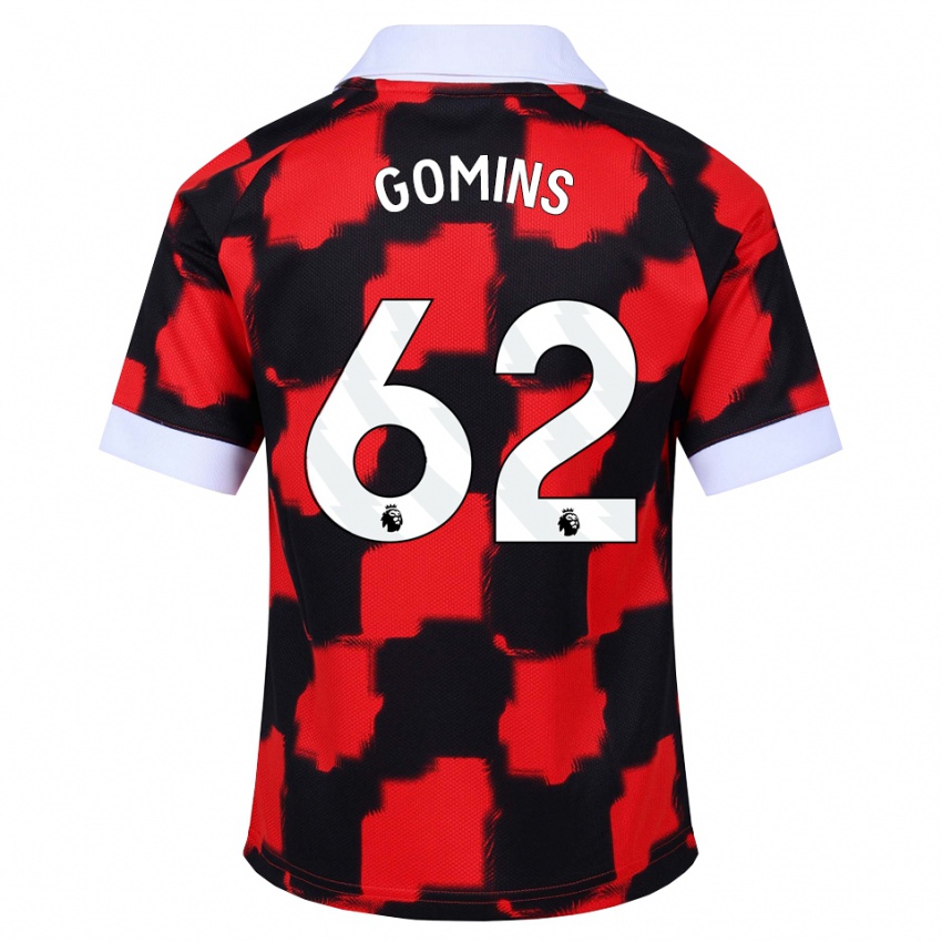 גברים Markuss Gomins #62 אדום לבן שחור הרחק ג'רזי 2026/27 חולצה קצרה