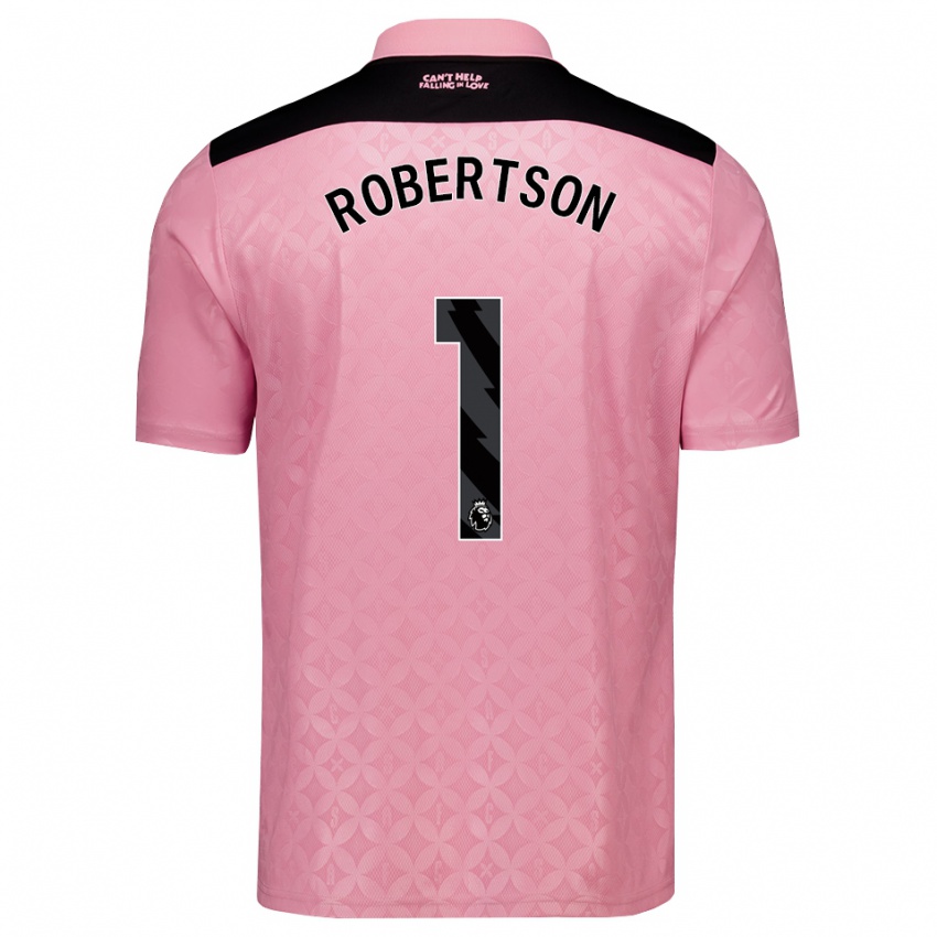 גברים Finley Robertson #1 ורוד בהיר שחור הרחק ג'רזי 2026/27 חולצה קצרה