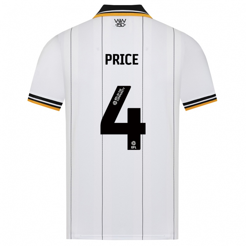 גברים Anna Price #4 כתום לבן שחור הרחק ג'רזי 2026/27 חולצה קצרה