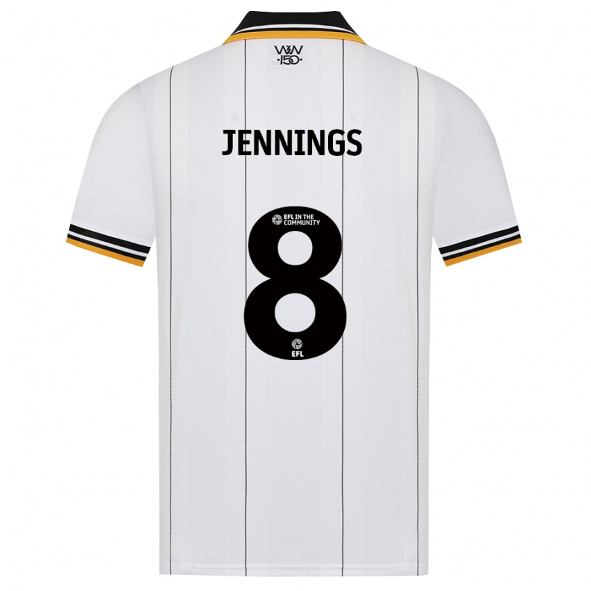 גברים Shannie Jennings #8 כתום לבן שחור הרחק ג'רזי 2026/27 חולצה קצרה