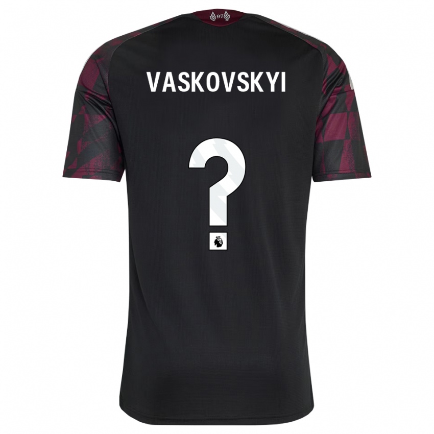 גברים Myroslav Vaskovskyi #0 שחור לבן סגול ג'רזי קיט שלישי 2026/27 חולצה קצרה
