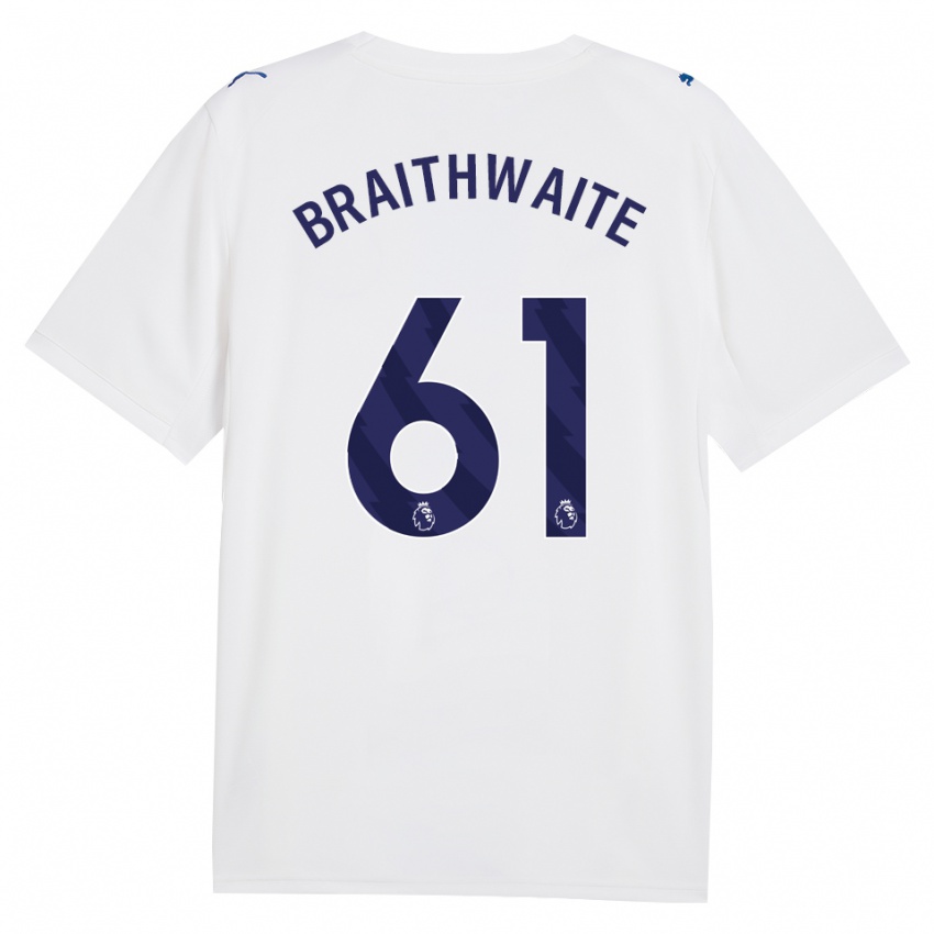 גברים Kaden Braithwaite #61 צי כחול לבן ג'רזי קיט שלישי 2026/27 חולצה קצרה
