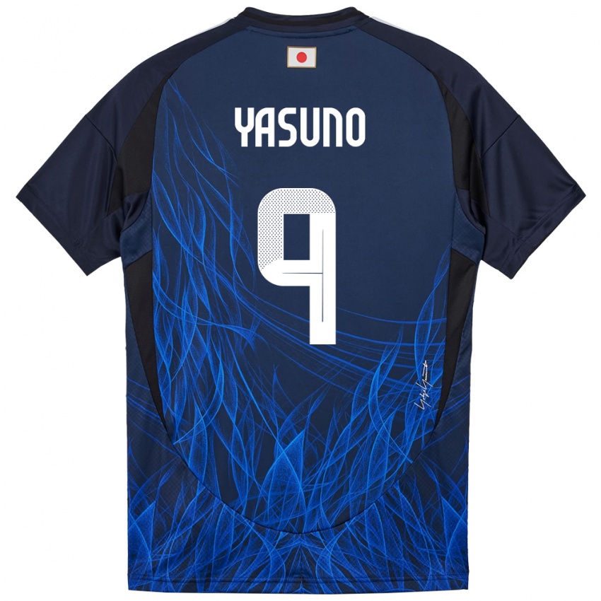 ילדים יַפָּן Takumi Yasuno #9 כחול כהה ג'רזי ביתית 24-26 חולצה קצרה