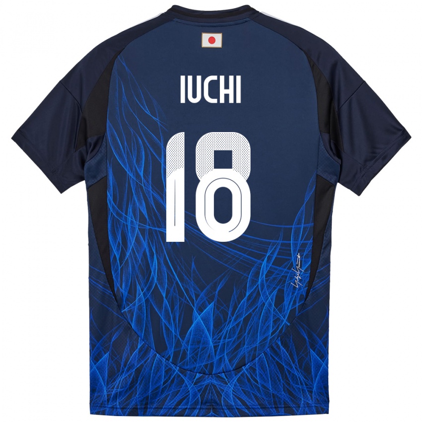 ילדים יַפָּן Yosuke Iuchi #18 כחול כהה ג'רזי ביתית 24-26 חולצה קצרה