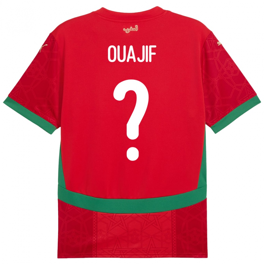 ילדים מָרוֹקוֹ Naël Ouajif #0 אָדוֹם ג'רזי ביתית 24-26 חולצה קצרה