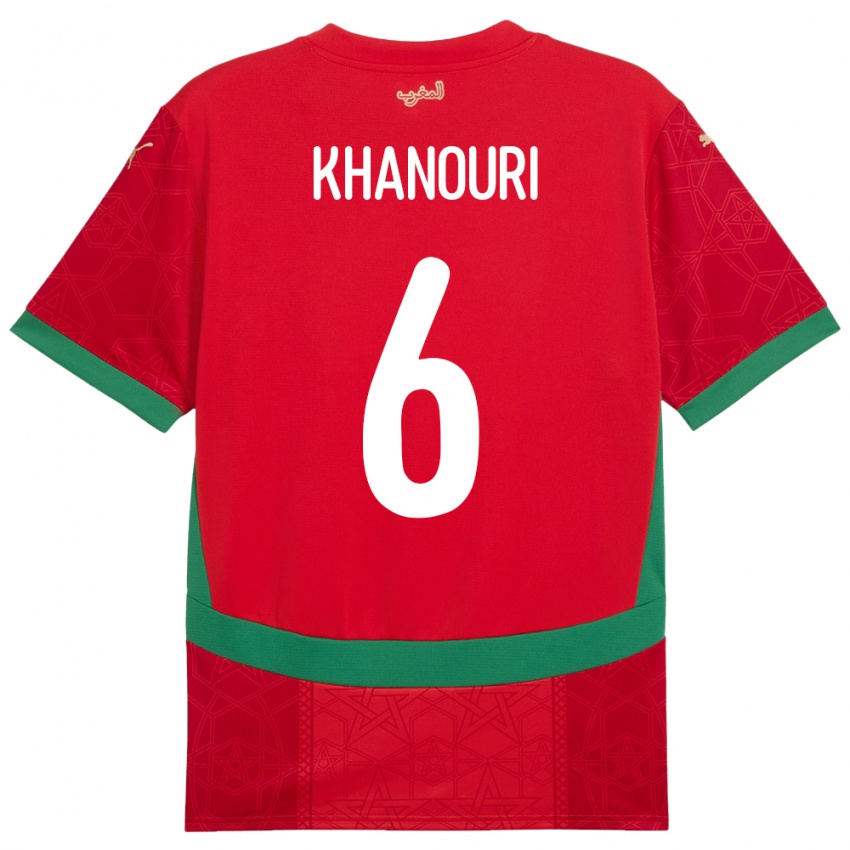 ילדים מָרוֹקוֹ Adam Khanouri #6 אָדוֹם ג'רזי ביתית 24-26 חולצה קצרה