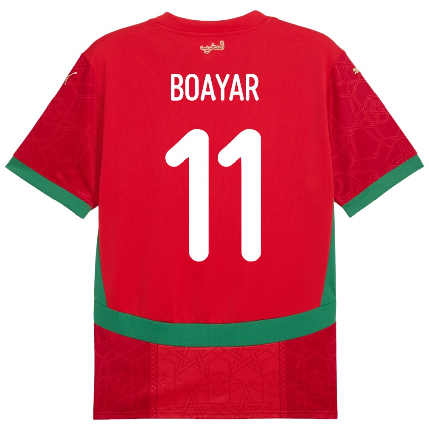 ילדים מָרוֹקוֹ Adam Boayar #11 אָדוֹם ג'רזי ביתית 24-26 חולצה קצרה