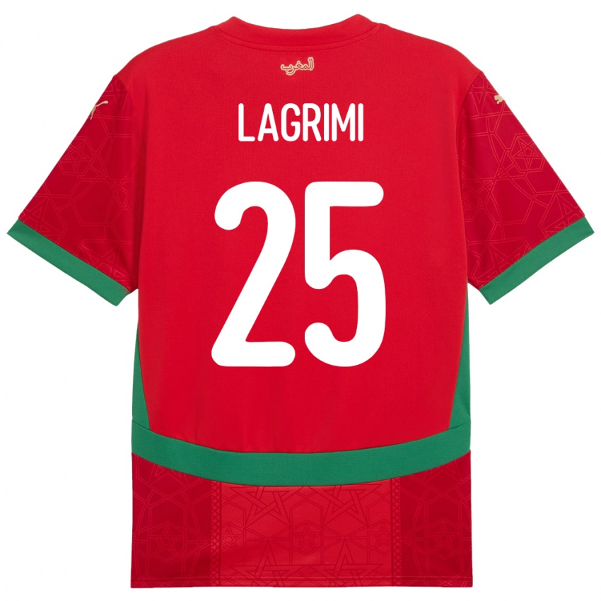 ילדים מָרוֹקוֹ Ilyass Lagrimi #25 אָדוֹם ג'רזי ביתית 24-26 חולצה קצרה