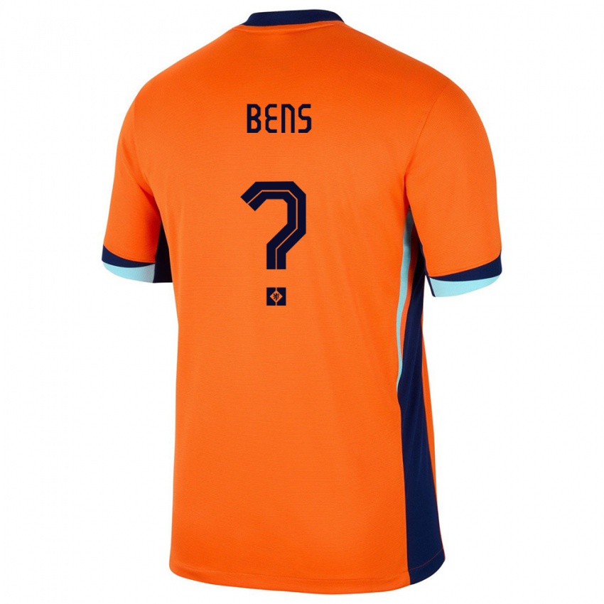 ילדים הולנד Teun Bens #0 תפוז ג'רזי ביתית 24-26 חולצה קצרה