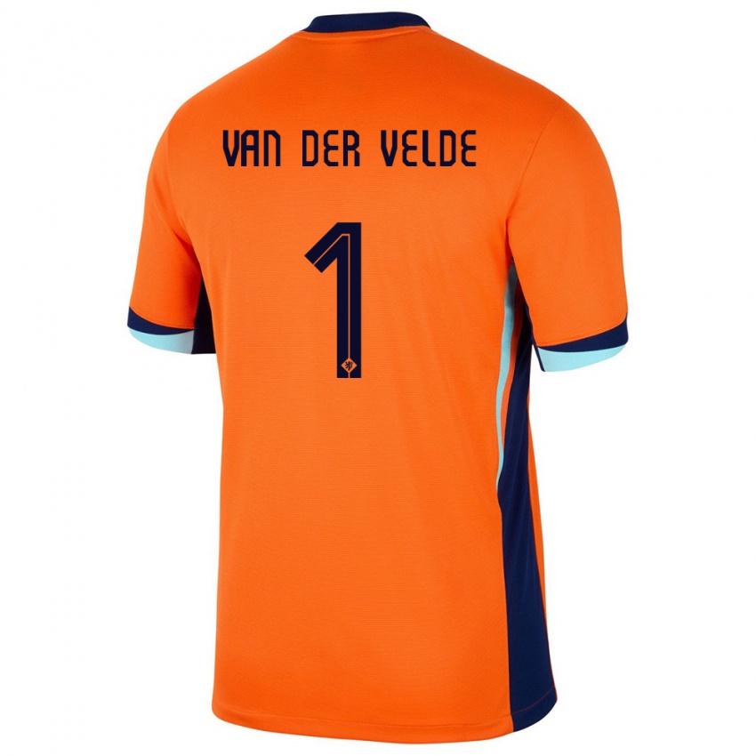 ילדים הולנד Valentijn Van Der Velde #1 תפוז ג'רזי ביתית 24-26 חולצה קצרה