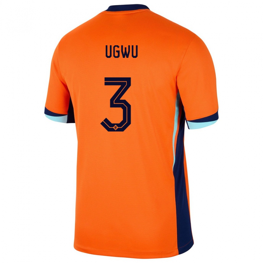 ילדים הולנד Precious Ugwu #3 תפוז ג'רזי ביתית 24-26 חולצה קצרה