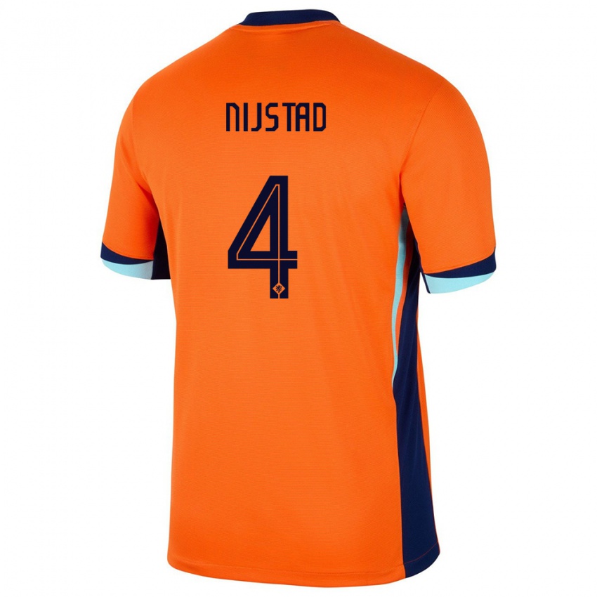 ילדים הולנד Ruud Nijstad #4 תפוז ג'רזי ביתית 24-26 חולצה קצרה