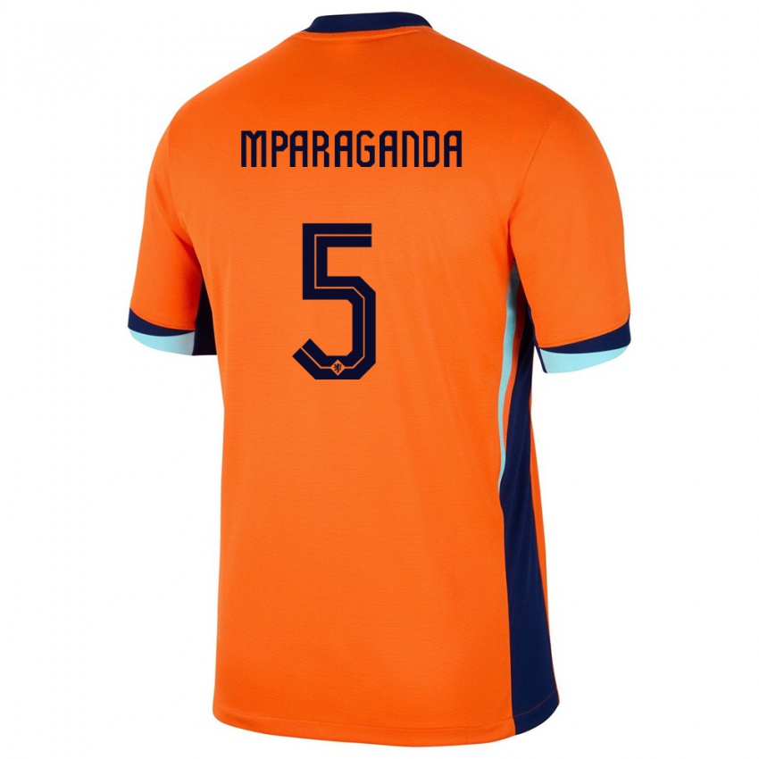 ילדים הולנד Matthew Mparaganda #5 תפוז ג'רזי ביתית 24-26 חולצה קצרה