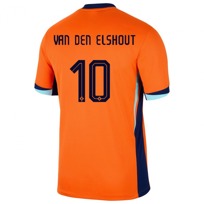 ילדים הולנד Tobias Van Den Elshout #10 תפוז ג'רזי ביתית 24-26 חולצה קצרה