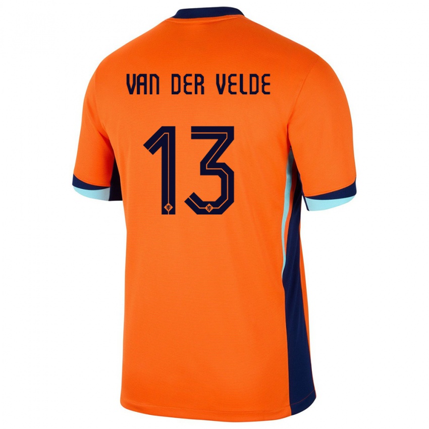 ילדים הולנד Yordi Van Der Velde #13 תפוז ג'רזי ביתית 24-26 חולצה קצרה