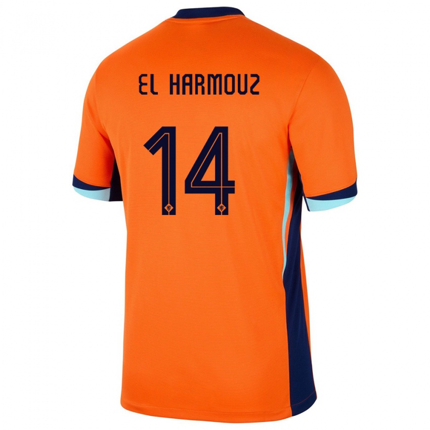 ילדים הולנד Nassim El Harmouz #14 תפוז ג'רזי ביתית 24-26 חולצה קצרה