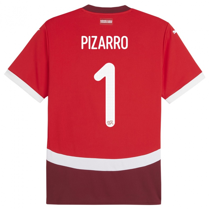 ילדים שווייץ Théodore Pizarro #1 אָדוֹם ג'רזי ביתית 24-26 חולצה קצרה