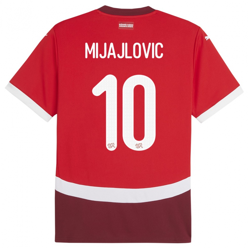 ילדים שווייץ Mladen Mijajlovic #10 אָדוֹם ג'רזי ביתית 24-26 חולצה קצרה