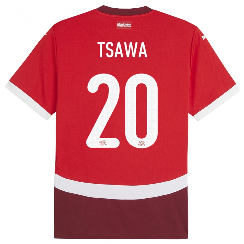ילדים שווייץ Cheveyo Tsawa #20 אָדוֹם ג'רזי ביתית 24-26 חולצה קצרה