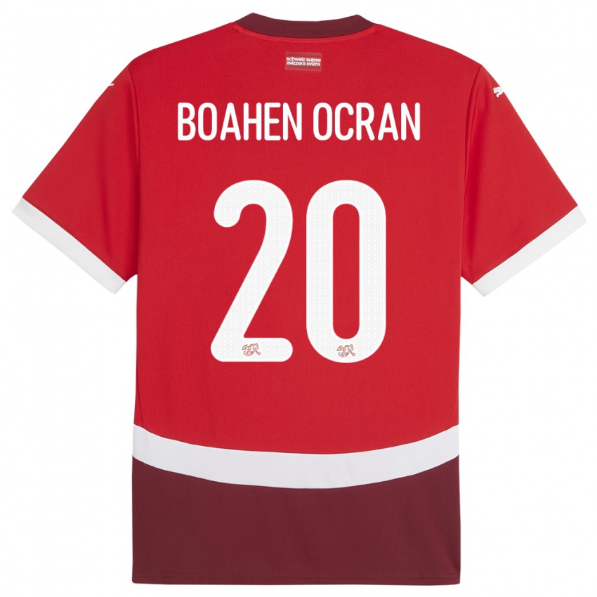 ילדים שווייץ Bright Boahen Ocran #20 אָדוֹם ג'רזי ביתית 24-26 חולצה קצרה