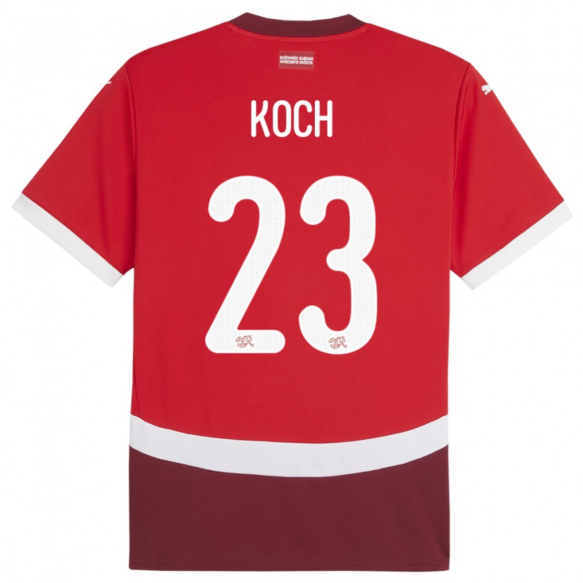 ילדים שווייץ Cédric Koch #23 אָדוֹם ג'רזי ביתית 24-26 חולצה קצרה