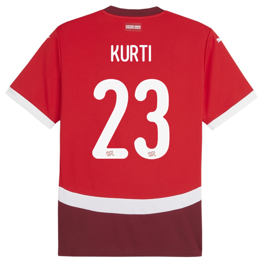 ילדים שווייץ Elias Kurti #23 אָדוֹם ג'רזי ביתית 24-26 חולצה קצרה