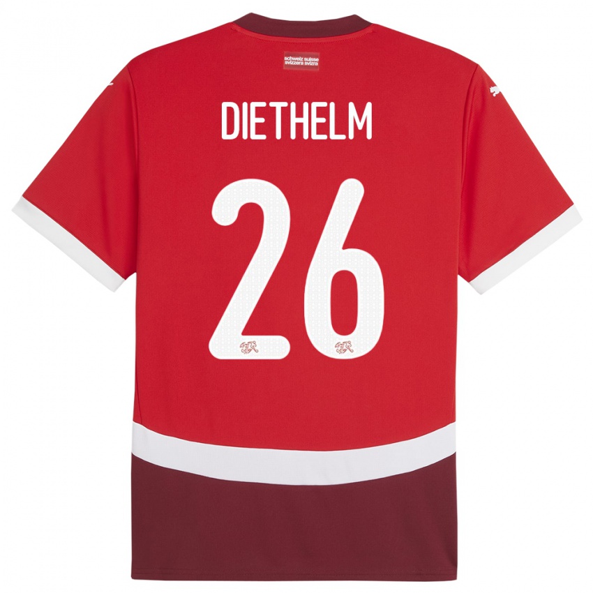 ילדים שווייץ Thierry Diethelm #26 אָדוֹם ג'רזי ביתית 24-26 חולצה קצרה