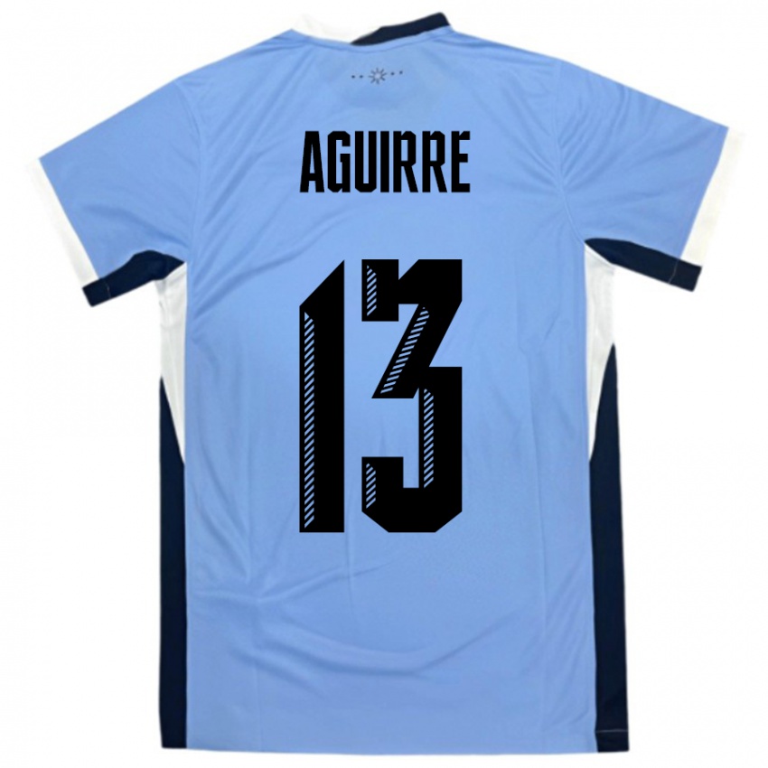 ילדים אורוגוואי Joaquin Aguirre #13 לבן שחור ג'רזי ביתית 24-26 חולצה קצרה
