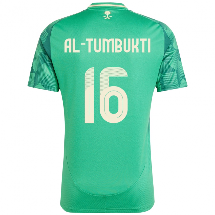 ילדים ערב הסעודית Saud Al-Tumbukti #16 יָרוֹק ג'רזי ביתית 24-26 חולצה קצרה