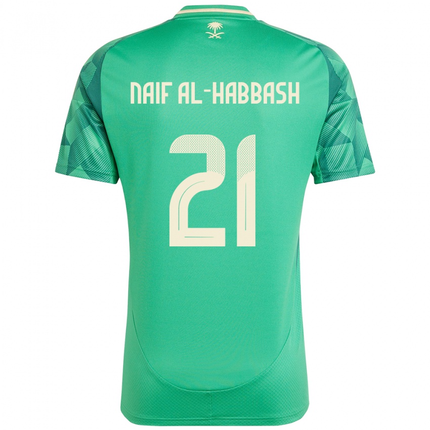 ילדים ערב הסעודית Azzam Naif Al-Habbash #21 יָרוֹק ג'רזי ביתית 24-26 חולצה קצרה
