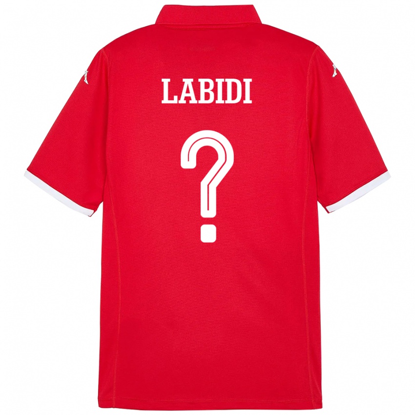ילדים תוניסיה Ahmed Labidi #0 אָדוֹם ג'רזי ביתית 24-26 חולצה קצרה