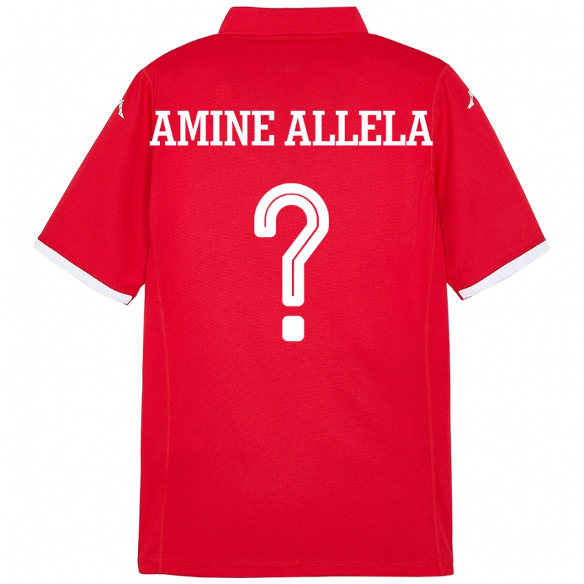 ילדים תוניסיה Mohamed Amine Allela #0 אָדוֹם ג'רזי ביתית 24-26 חולצה קצרה