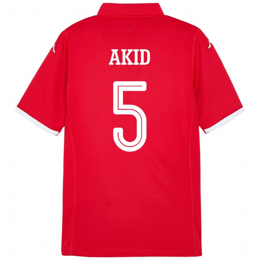 ילדים תוניסיה Abdessalem Akid #5 אָדוֹם ג'רזי ביתית 24-26 חולצה קצרה