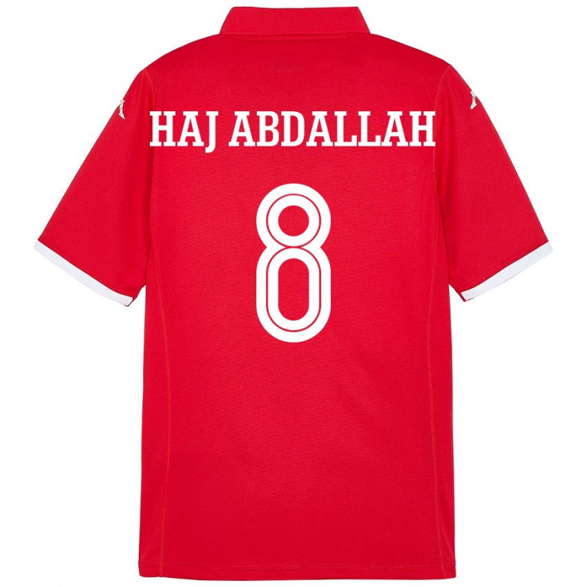 ילדים תוניסיה Saifedine Haj Abdallah #8 אָדוֹם ג'רזי ביתית 24-26 חולצה קצרה
