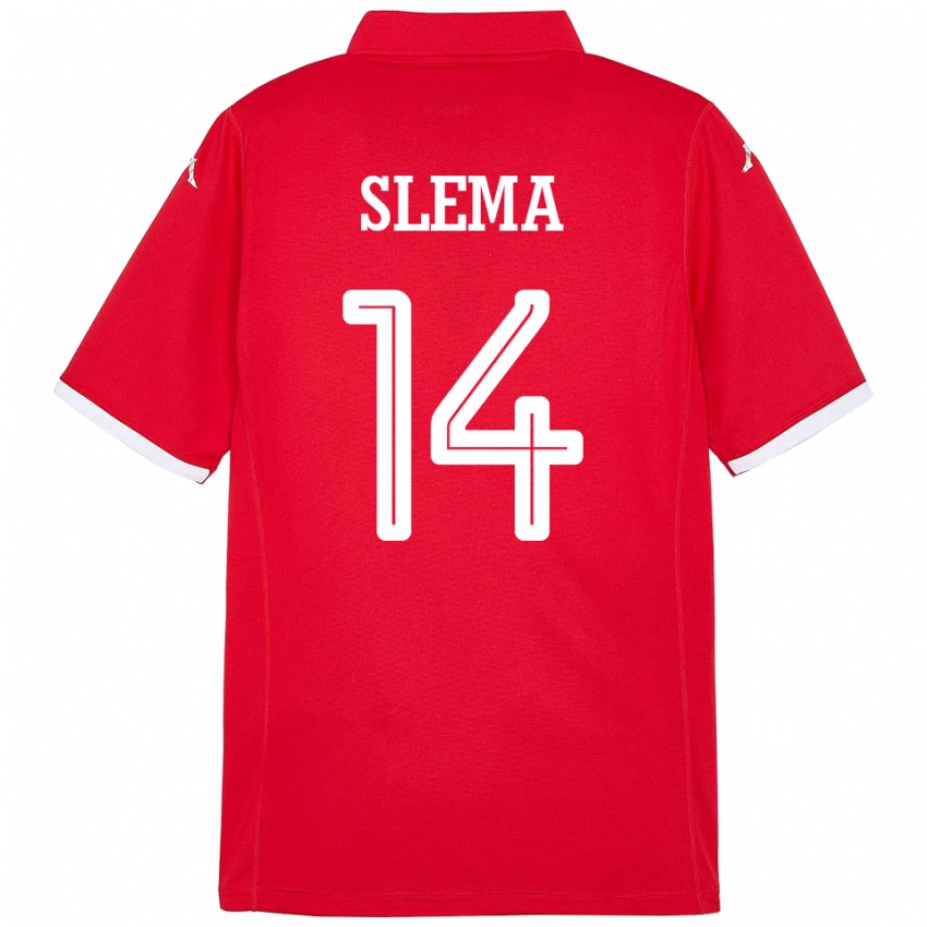 ילדים תוניסיה Mazen Slema #14 אָדוֹם ג'רזי ביתית 24-26 חולצה קצרה
