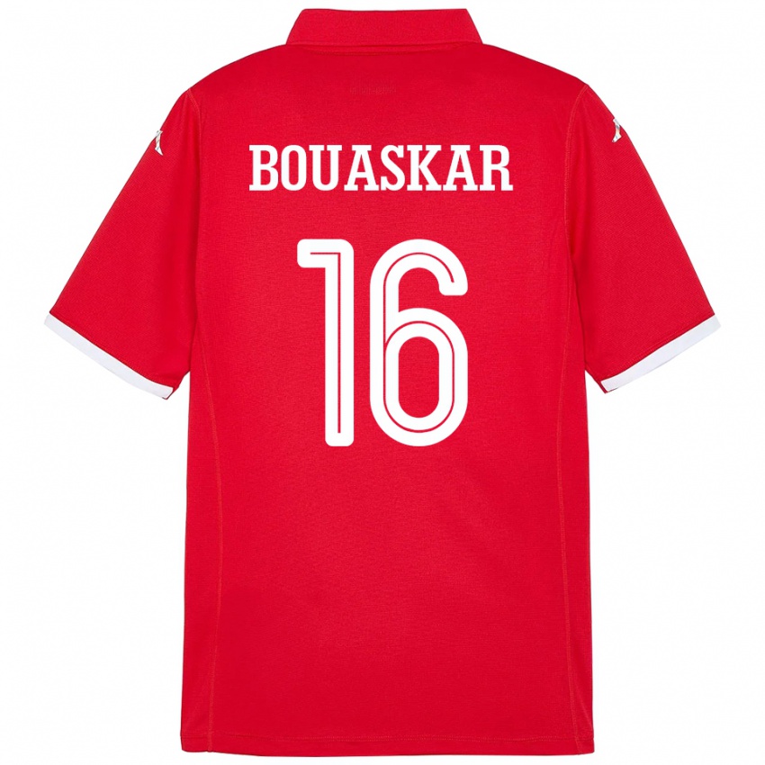 ילדים תוניסיה Slim Bouaskar #16 אָדוֹם ג'רזי ביתית 24-26 חולצה קצרה