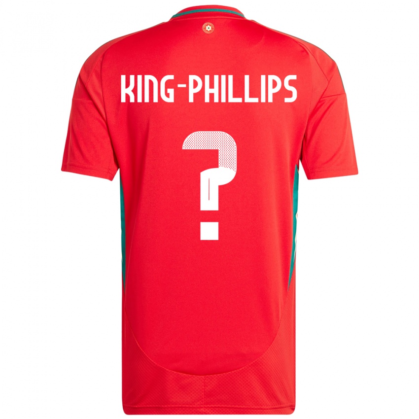 ילדים ויילס Zac King-Phillips #0 אָדוֹם ג'רזי ביתית 24-26 חולצה קצרה
