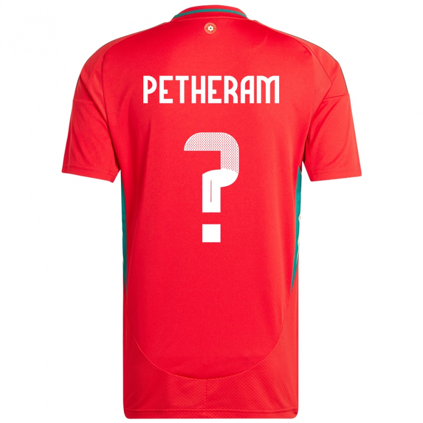ילדים ויילס Jonathan Petheram #0 אָדוֹם ג'רזי ביתית 24-26 חולצה קצרה