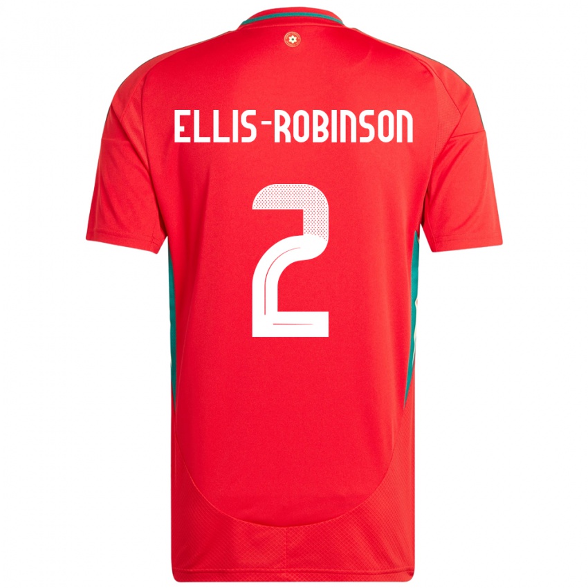 ילדים ויילס Eddie Ellis-Robinson #2 אָדוֹם ג'רזי ביתית 24-26 חולצה קצרה