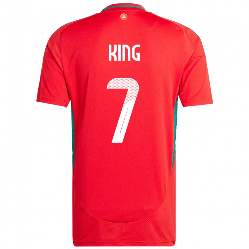 ילדים ויילס Eli King #7 אָדוֹם ג'רזי ביתית 24-26 חולצה קצרה