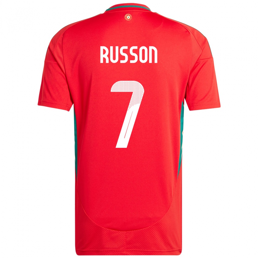ילדים ויילס Will Russon #7 אָדוֹם ג'רזי ביתית 24-26 חולצה קצרה