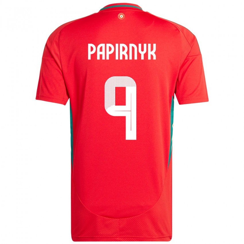 ילדים ויילס Leo Papirnyk #9 אָדוֹם ג'רזי ביתית 24-26 חולצה קצרה